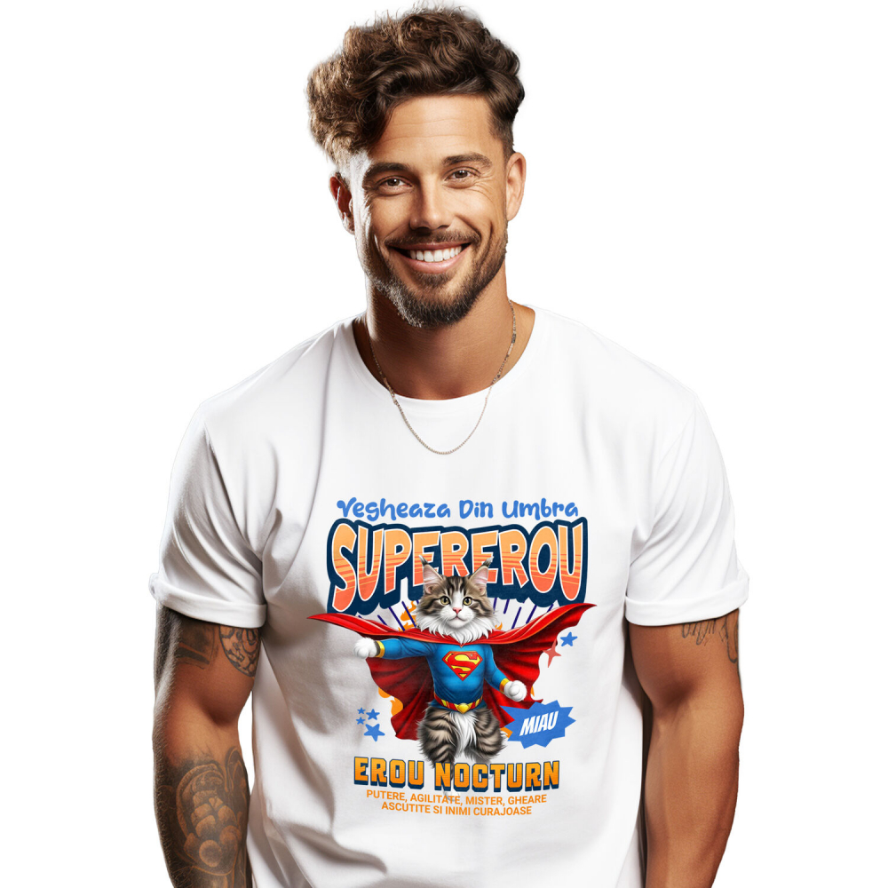 Tricou Femei, Barbati, Copii, Fata, Baiat, Unisex Personalizat Pisică Ragdoll Supererou – Design Personalizat pentru Iubitorii de Animale și Familie [1]