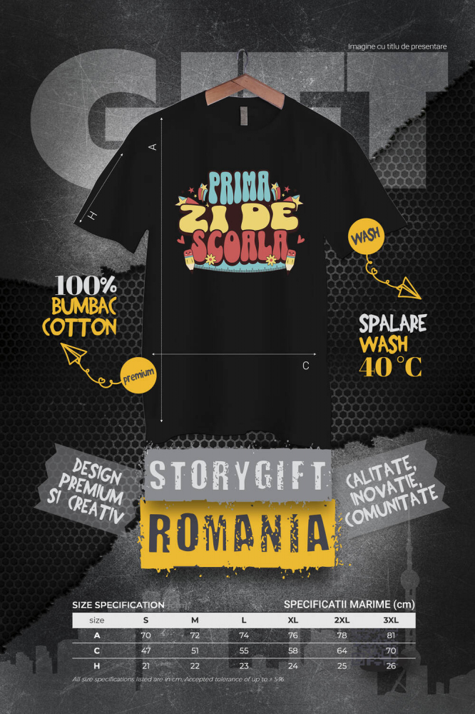 Tricou Femei, Barbati, Copii, Fata, Baiat, Unisex Personalizat Rechizite Școlare Personalizate pentru Prima Zi de Școală - Produse pentru Copii [4]