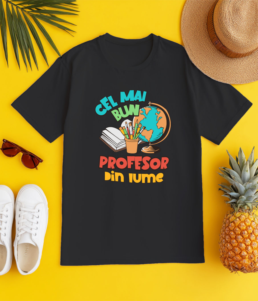 Tricou Femei, Barbati, Copii, Fata, Baiat, Unisex Personalizat Rechizite Școlare – Carte, Glob Pământesc, Educație pentru Copii [3]