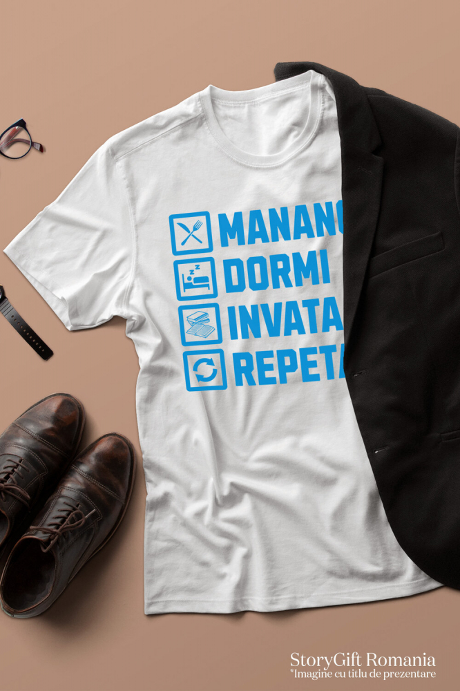 Tricou Femei, Barbati, Copii, Fata, Baiat, Unisex Personalizat Rutina Zilnică: Produse Personalizate pentru Alimentație, Somn, Învățat și Dezvoltare Personală pentru Copii și Familie [3]