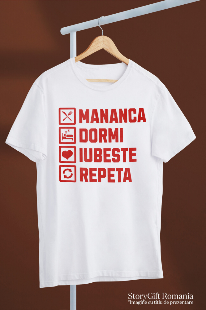 Tricou Femei, Barbati, Copii, Fata, Baiat, Unisex Personalizat „Rutina Zilnică de Dragoste - Cadou Amuzant și Personalizat pentru Iubita, Familie și Prieteni de Valentine's Day” [3]