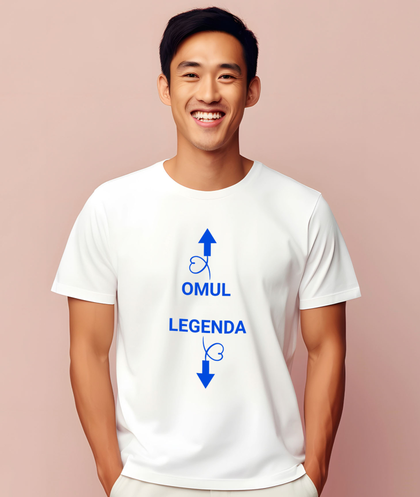 Tricou Femei, Barbati, Copii, Fata, Baiat, Unisex Personalizat „Omul Legendar” cu Săgeți și Inimioare – Mesaj Haios și Sarcastic pentru Cadouri Personalizate [2]