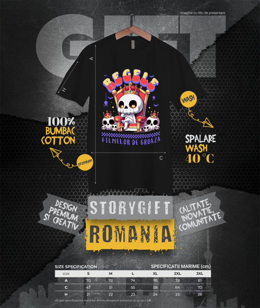 Tricou Femei, Barbati, Copii, Fata, Baiat, Unisex Personalizat Schelet Craniu Uman cu Coroana Regală | Cadou Groază Regal pentru Halloween [4]
