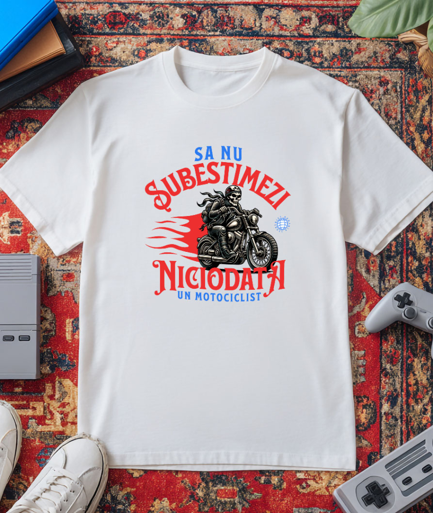 Tricou Femei, Barbati, Copii, Fata, Baiat, Unisex Personalizat Schelete Horror pe Motocicletă Vintage – Pasiune și Iubire pentru Moto [3]
