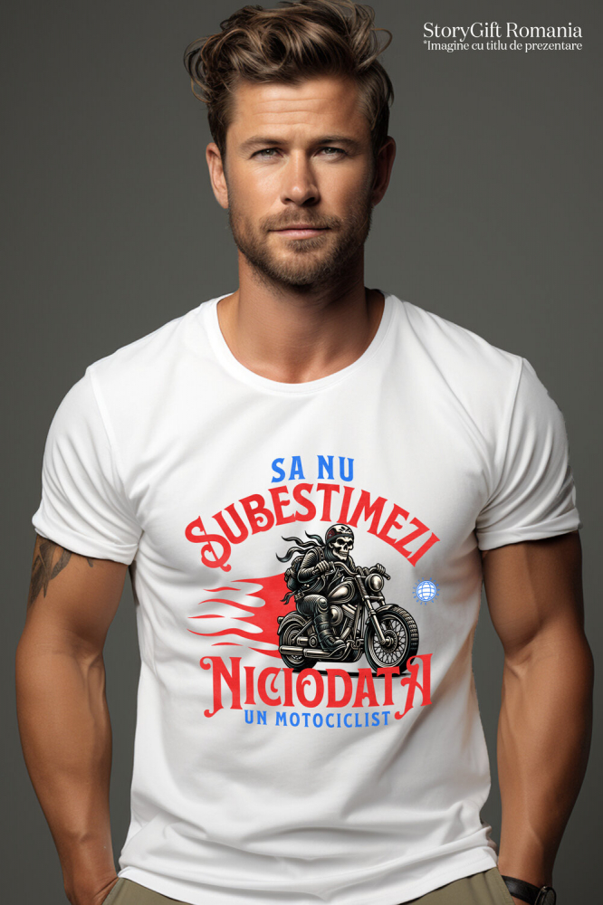 Tricou Femei, Barbati, Copii, Fata, Baiat, Unisex Personalizat Schelete Horror pe Motocicletă Vintage – Pasiune și Iubire pentru Moto [2]