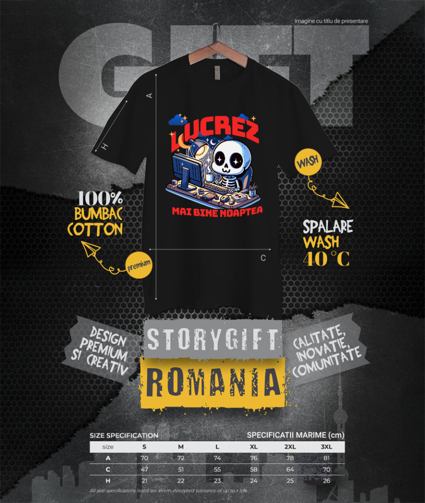 Tricou Femei, Barbati, Copii, Fata, Baiat, Unisex Personalizat Schelete Uman Lucrez Noaptea – Cafea, Calculator, Viața de IT-ist [4]