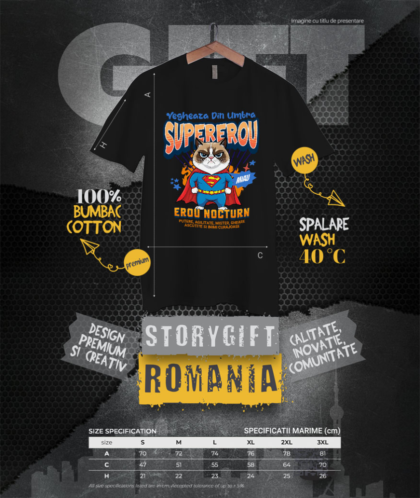 Tricou Femei, Barbati, Copii, Fata, Baiat, Unisex Personalizat Scottish Fold în Costum de Superman – Cadou Haios pentru Iubitorii de Pisici [4]