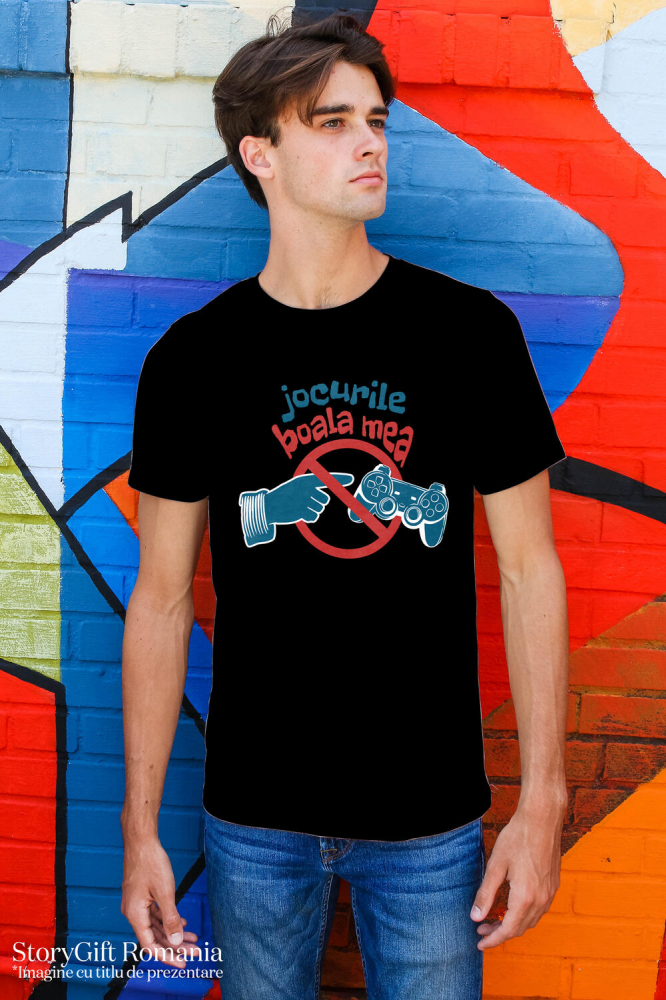 Tricou Femei, Barbati, Copii, Fata, Baiat, Unisex Personalizat Semn Interzis „Jocurile Video Boala Mea” - Cadou Personalizat Gameri [2]