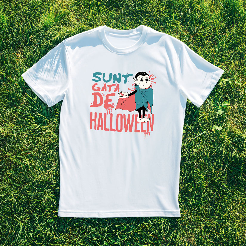 Tricou Femei, Barbati, Copii, Fata, Baiat, Unisex Personalizat Costum Dracula Cu Colți Și Capa | Halloween Horror pentru Copii și Adulți [3]