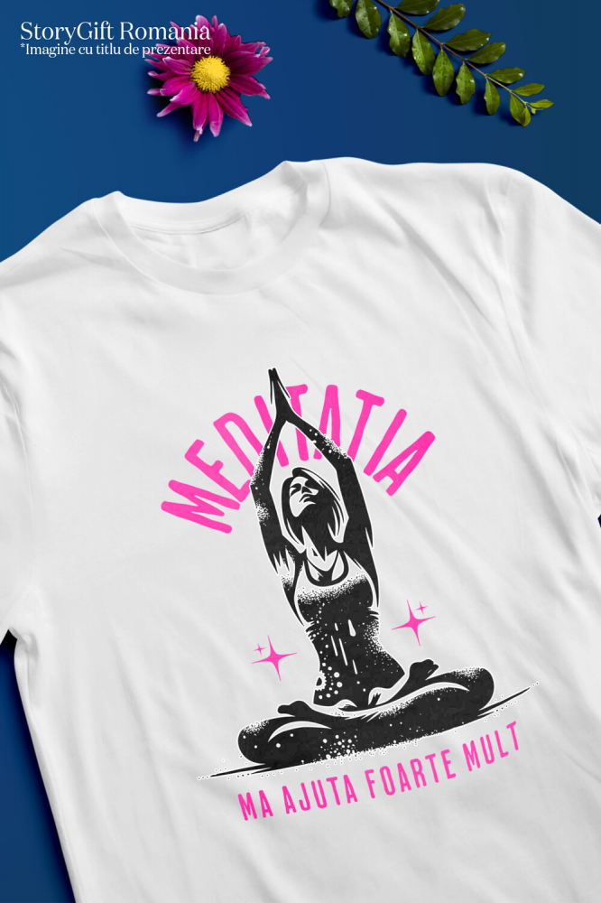 Tricou Femei, Barbati, Copii, Fata, Baiat, Unisex Personalizat Siluetă Femeie Yoga – Design Relaxare și Meditație pentru Cadouri Personalizate [3]