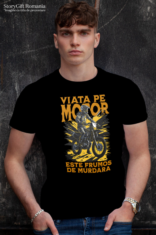 Tricou Femei, Barbati, Copii, Fata, Baiat, Unisex Personalizat Siluetă Motociclist Profesionist – Design Personalizat pentru Pasionați de Moto [2]