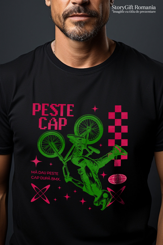 Tricou Femei, Barbati, Copii, Fata, Baiat, Unisex Personalizat Siluetă BMX Personalizată – Cadou Perfect pentru Pasionați de Sport Extrem [2]