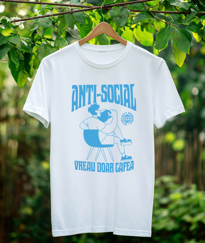 Tricou Femei, Barbati, Copii, Fata, Baiat, Unisex Personalizat „Cana de Cafea Imensa pentru Bărbați - Cadou Personalizat 'Anti-social, Vreau Doar Cafea'” [3]