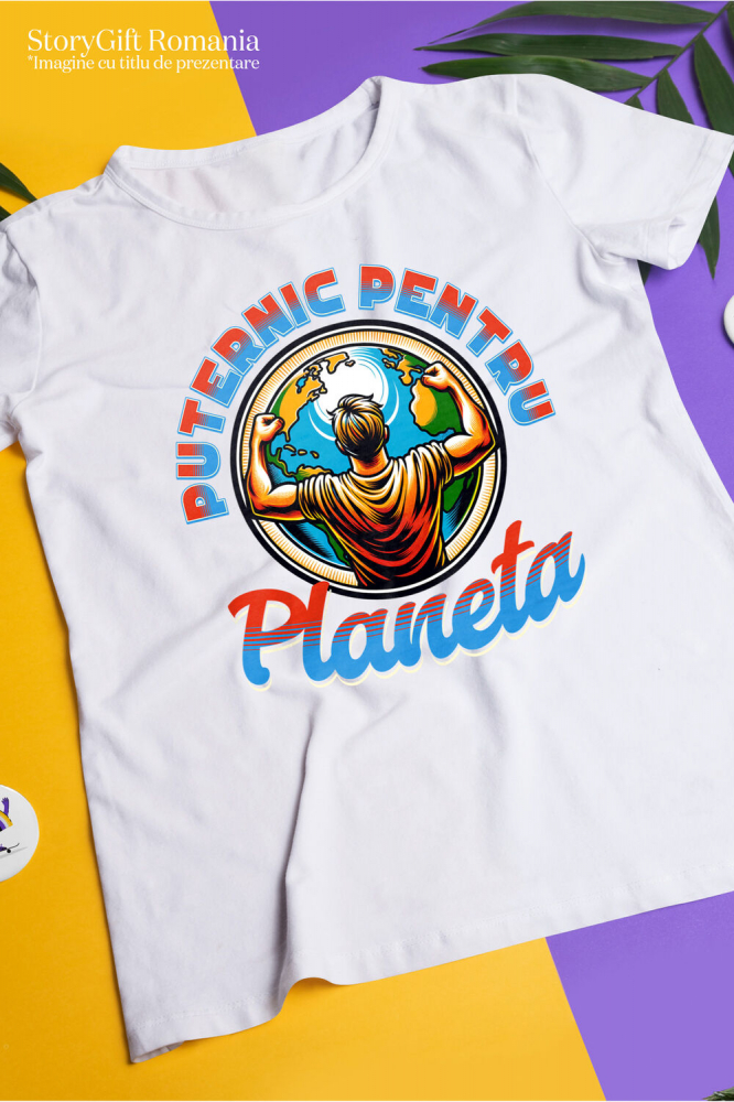 Tricou Femei, Barbati, Copii, Fata, Baiat, Unisex Personalizat "Silueta Umană Bărbat și Planeta Pământ - Produse Personalizate pentru Familie, Copii, Tati și Prieteni" [3]