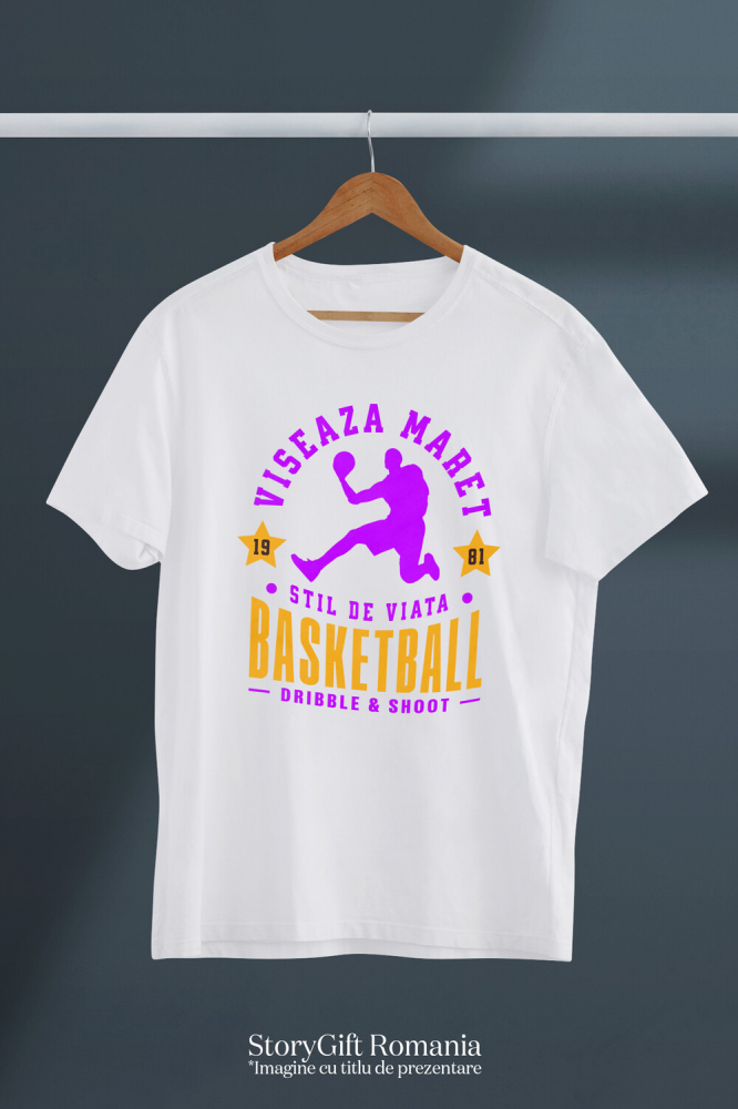 Tricou Femei, Barbati, Copii, Fata, Baiat, Unisex Personalizat Siluetă Umană Sport – Săritură Motivațională Baschet [3]