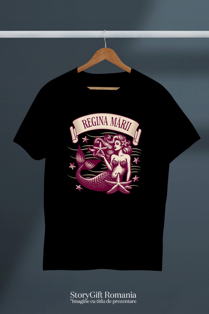Tricou Femei, Barbati, Copii, Fata, Baiat, Unisex Personalizat "Produse personalizate pentru vacanță – Sirena cu stele de mare și regina mării în lumea acvatică" [3]