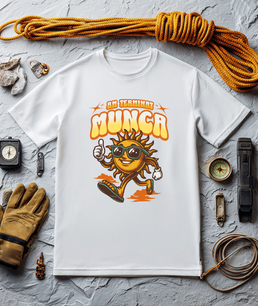 Tricou Femei, Barbati, Copii, Fata, Baiat, Unisex Personalizat "Produse personalizate pentru vacanță – Soare cu ochelari și papuci de plajă pentru familie și copii" [3]