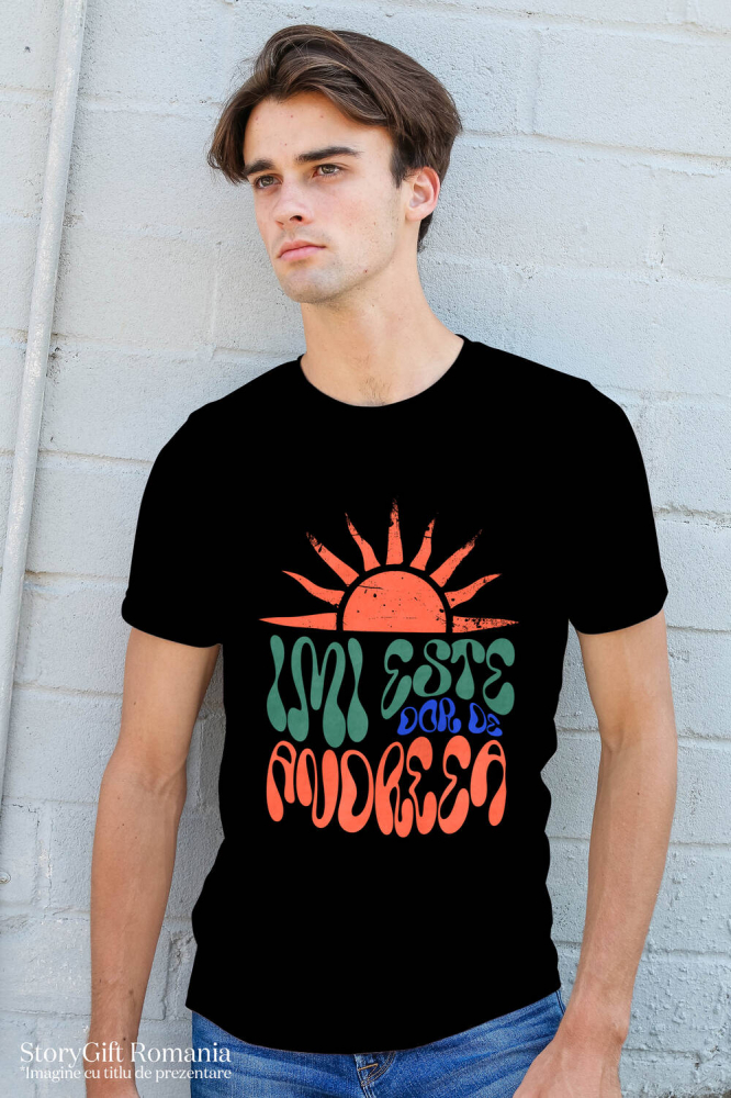 Tricou Femei, Barbati, Copii, Fata, Baiat, Unisex Personalizat "Soare Strălucitor Romantic Imi Este Doar De Andreea - Cadou Personalizat Iubire și Dragoste" [2]