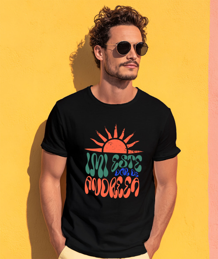 Tricou Femei, Barbati, Copii, Fata, Baiat, Unisex Personalizat "Soare Strălucitor Romantic Imi Este Doar De Andreea - Cadou Personalizat Iubire și Dragoste" [2]