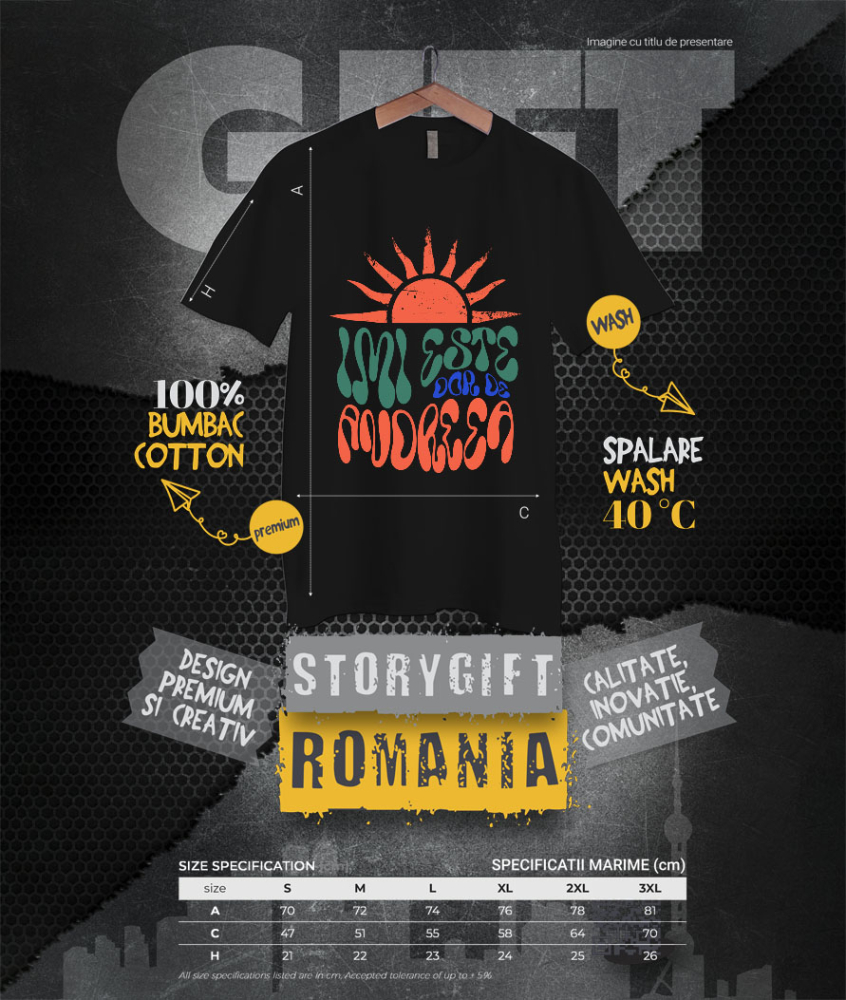 Tricou Femei, Barbati, Copii, Fata, Baiat, Unisex Personalizat "Soare Strălucitor Romantic Imi Este Doar De Andreea - Cadou Personalizat Iubire și Dragoste" [4]