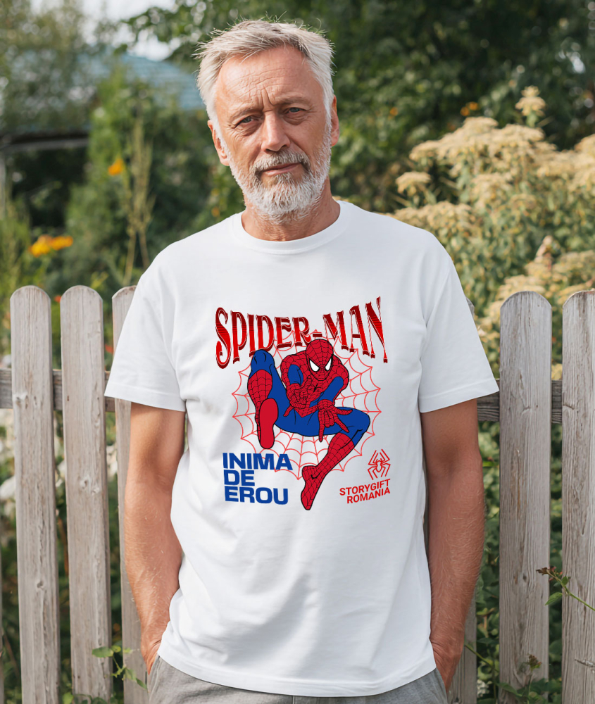 Tricou Barbati cu Spidere-Man - Aventuri Nebune pe Zidurile Orasului 100% Bumbac, Alb, L [2]