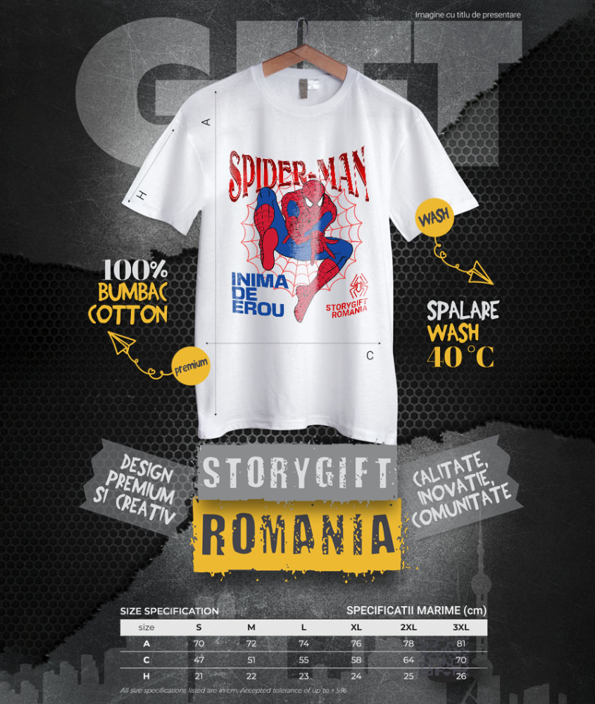 Tricou Barbati cu Spidere-Man - Aventuri Nebune pe Zidurile Orasului 100% Bumbac, Alb, L [4]