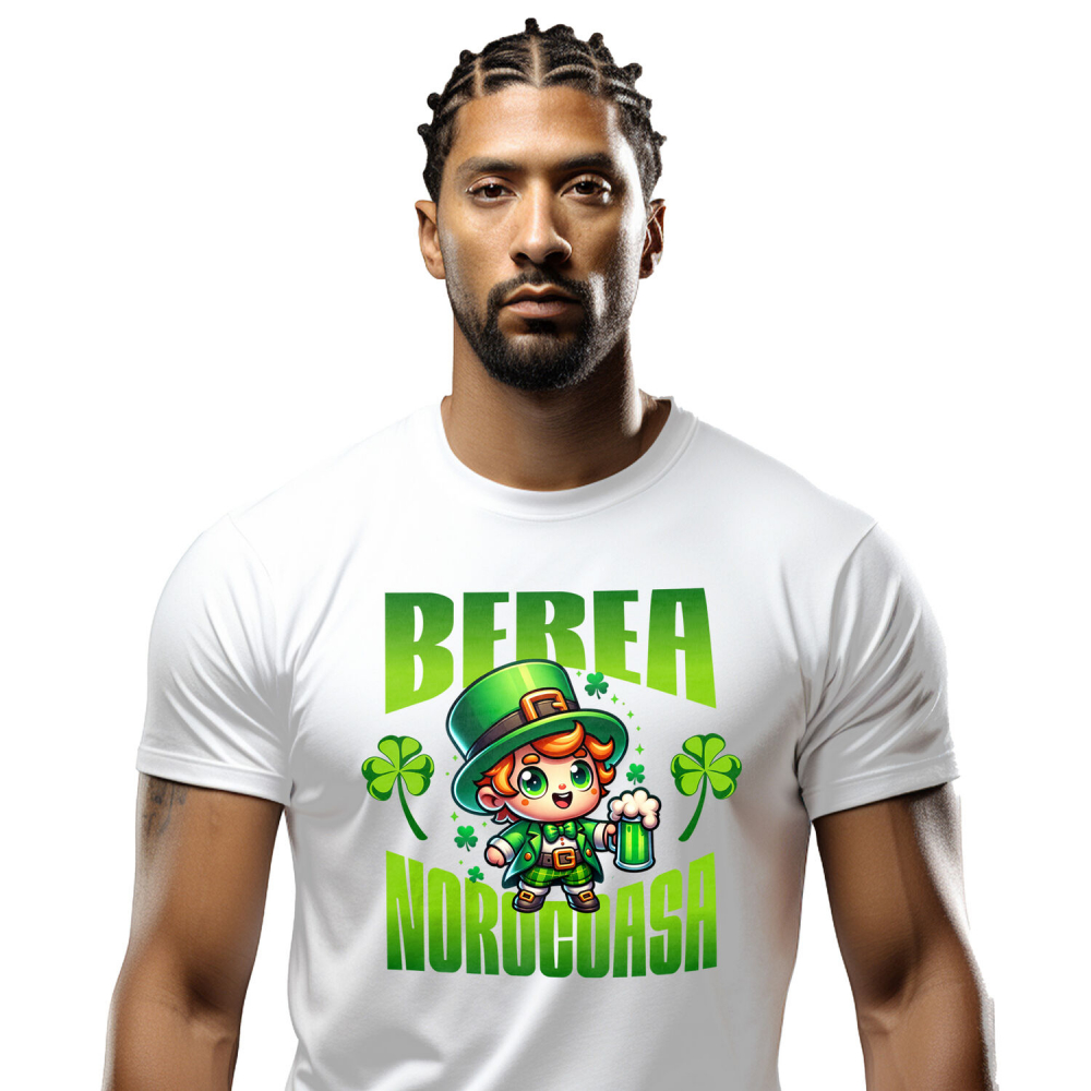 Tricou Femei, Barbati, Copii, Fata, Baiat, Unisex Personalizat „Halba Personalizată „Spiriduș Norocos” - Cadou Amuzant pentru Iubitorii de Bere” [1]