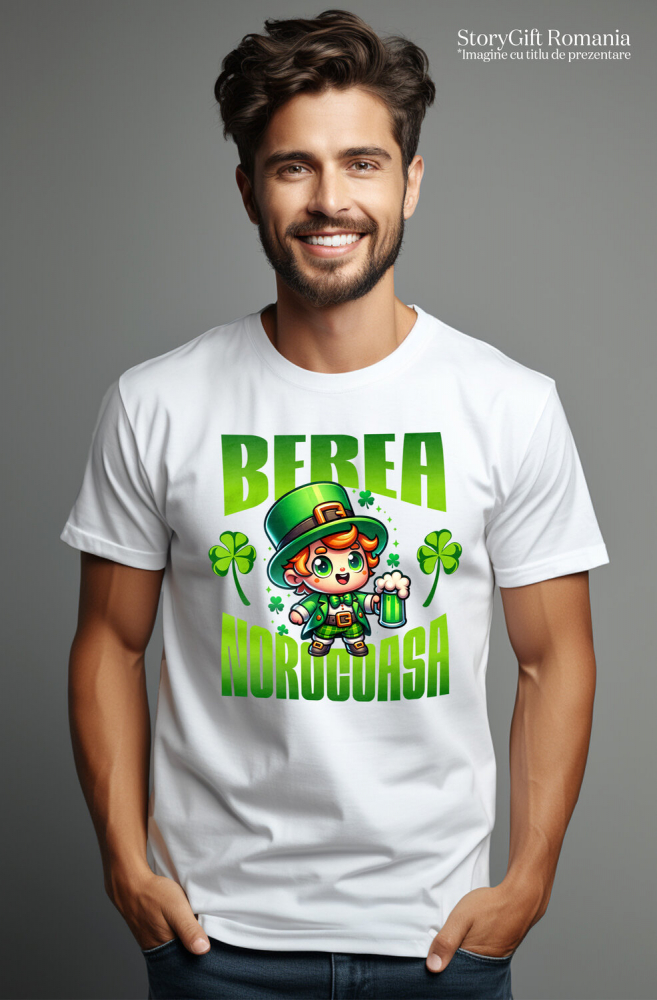 Tricou Femei, Barbati, Copii, Fata, Baiat, Unisex Personalizat „Halba Personalizată „Spiriduș Norocos” - Cadou Amuzant pentru Iubitorii de Bere” [2]