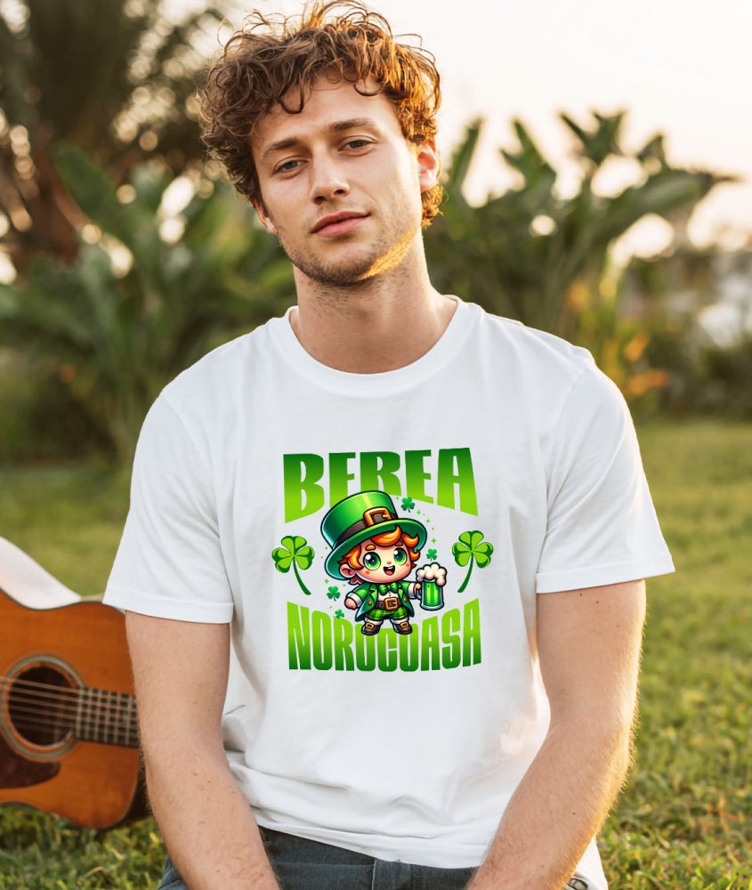 Tricou Femei, Barbati, Copii, Fata, Baiat, Unisex Personalizat „Halba Personalizată „Spiriduș Norocos” - Cadou Amuzant pentru Iubitorii de Bere” [2]