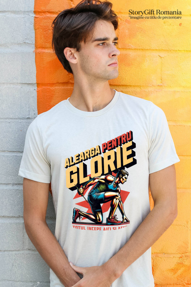 Tricou Femei, Barbati, Copii, Fata, Baiat, Unisex Personalizat Alergător Maraton – Motivație și Glorie Sportivă [2]