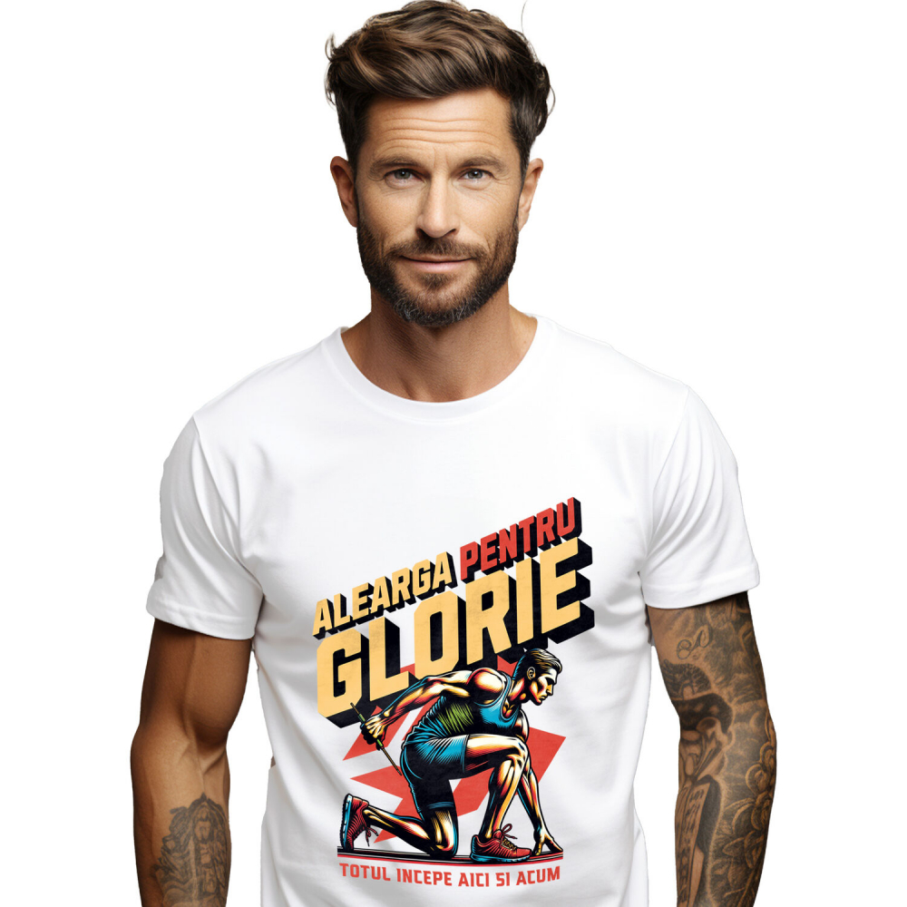 Tricou Femei, Barbati, Copii, Fata, Baiat, Unisex Personalizat Alergător Maraton – Motivație și Glorie Sportivă [1]