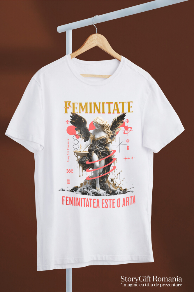 Tricou Femei, Barbati, Copii, Fata, Baiat, Unisex Personalizat Statuie Feminitate cu Aripi - Cadou Motivational pentru Femei [3]
