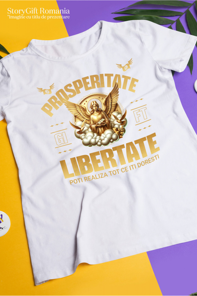 Tricou Femei, Barbati, Copii, Fata, Baiat, Unisex Personalizat Statuie Grecească Cu Aripi Din Aur - Cadou Personalizat Prosperitate și Libertate pentru Familie și Prieteni [3]