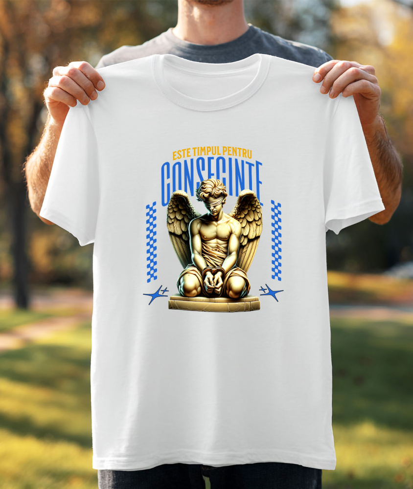 Tricou Femei, Barbati, Copii, Fata, Baiat, Unisex Personalizat Statuie Înger Cu Ochii Acoperiți - Cadou Personalizat Consecințe și Protecție pentru Familie și Prieteni [3]