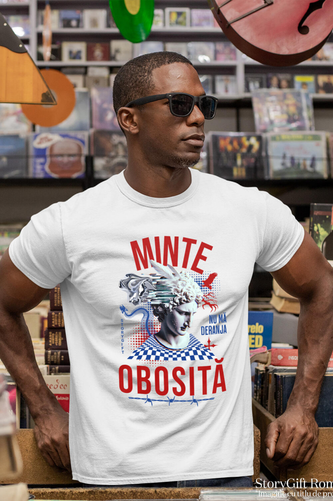 Tricou Femei, Barbati, Copii, Fata, Baiat, Unisex Personalizat Statuie Stil Grecesc - Minte Obosită | Cadou Personalizat Amuzant [2]