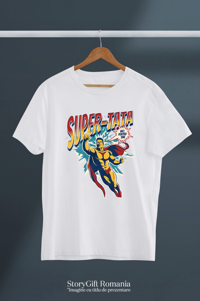 Tricou Femei, Barbati, Copii, Fata, Baiat, Unisex Personalizat Tricou Personalizat Super Erou – Cadou Special pentru Tata și Fiu [3]