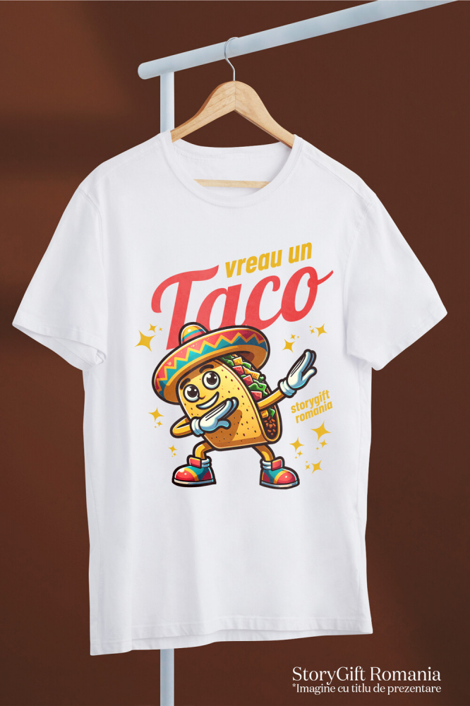 Tricou Femei, Barbati, Copii, Fata, Baiat, Unisex Personalizat Taco personalizat cu palarie mexicană și yoga – Cadou vesel pentru familie și prieteni [3]