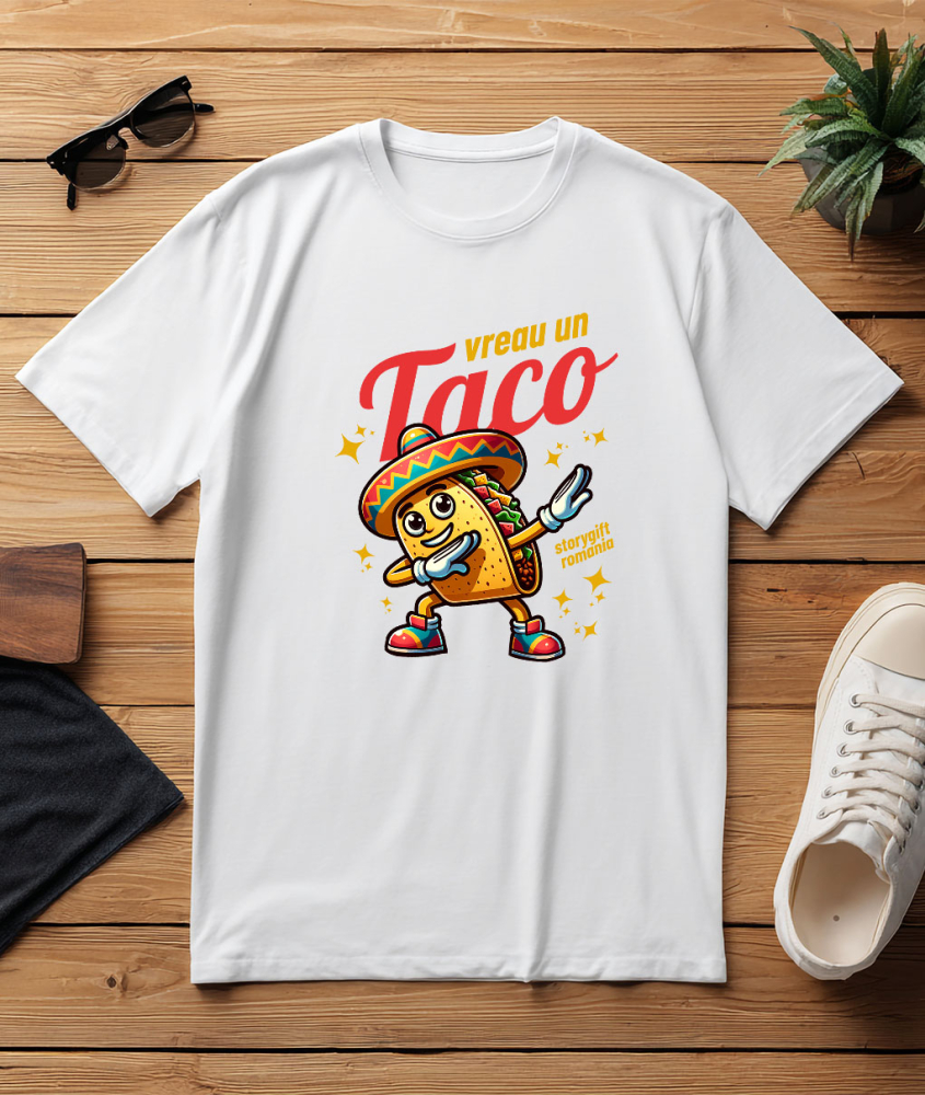 Tricou Femei, Barbati, Copii, Fata, Baiat, Unisex Personalizat Taco personalizat cu palarie mexicană și yoga – Cadou vesel pentru familie și prieteni [3]