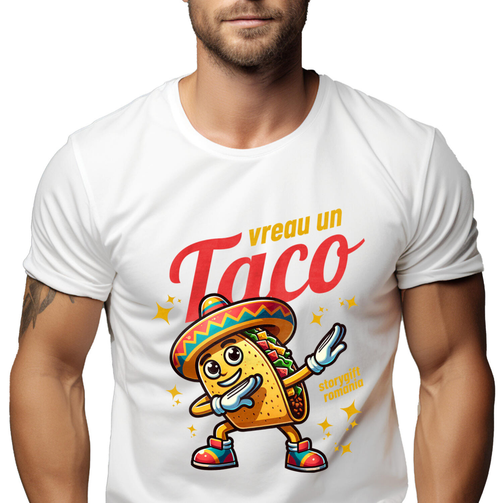 Tricou Femei, Barbati, Copii, Fata, Baiat, Unisex Personalizat Taco personalizat cu palarie mexicană și yoga – Cadou vesel pentru familie și prieteni [1]