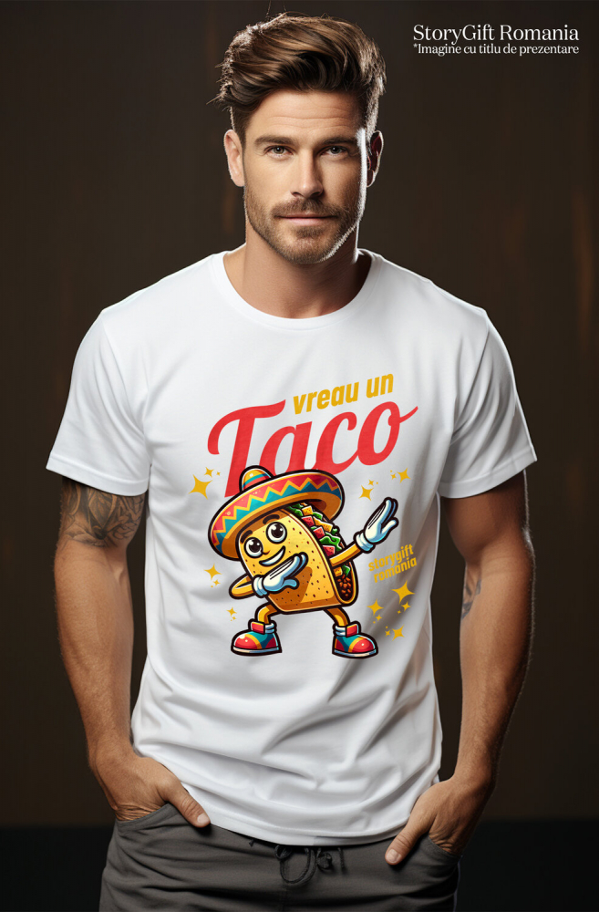 Tricou Femei, Barbati, Copii, Fata, Baiat, Unisex Personalizat Taco personalizat cu palarie mexicană și yoga – Cadou vesel pentru familie și prieteni [2]