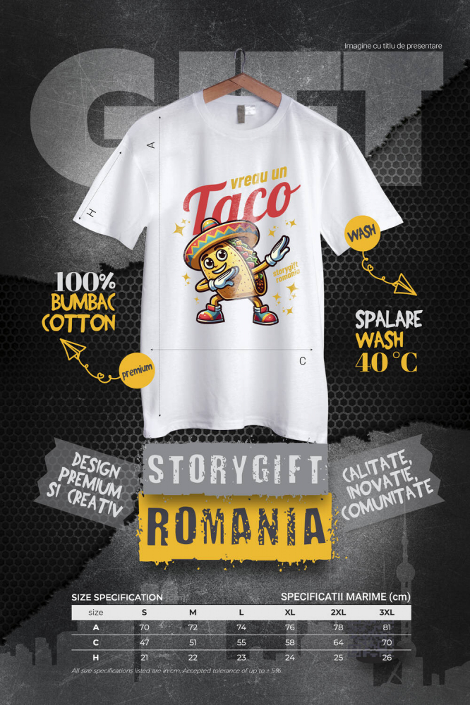 Tricou Femei, Barbati, Copii, Fata, Baiat, Unisex Personalizat Taco personalizat cu palarie mexicană și yoga – Cadou vesel pentru familie și prieteni [4]