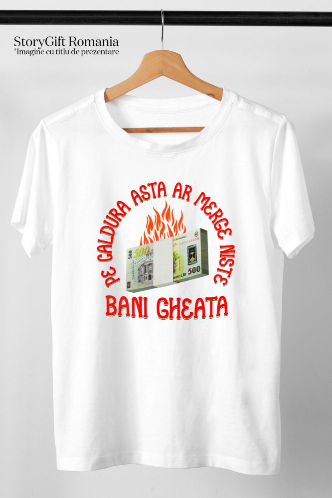 Tricou Femei, Barbati, Copii, Fata, Baiat, Unisex Personalizat Teanc de Bancnote 500 Lei – Bani Zburători în Flăcări pentru Distracție [3]