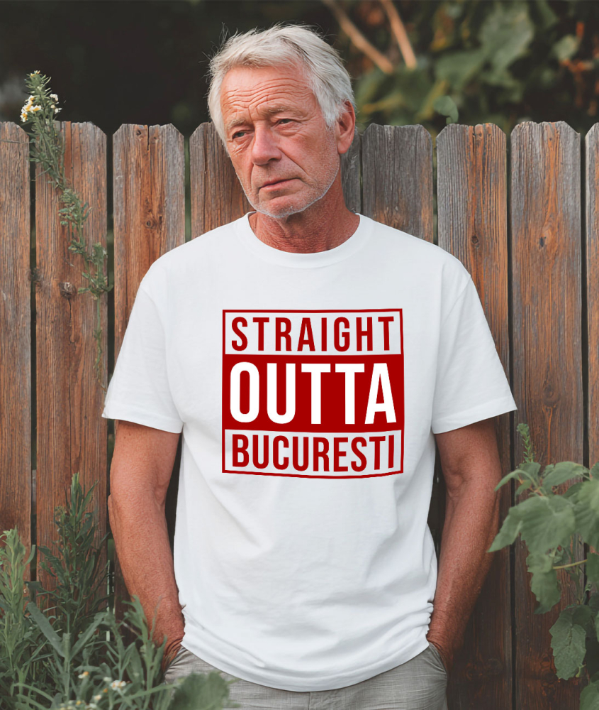 Tricou Femei, Barbati, Copii, Fata, Baiat, Unisex Personalizat Straight Out București Romania - Design Haios și Cadou Personalizat Urban [2]