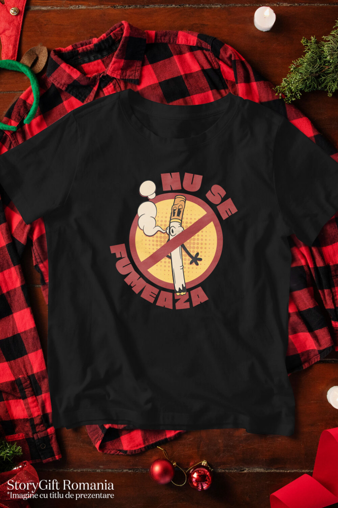 Tricou Femei, Barbati, Copii, Fata, Baiat, Unisex Personalizat Semn Interzis și Țigară Fumând - Mesaj Anti-Fumat pentru un Stil de Viață Sănătos [3]