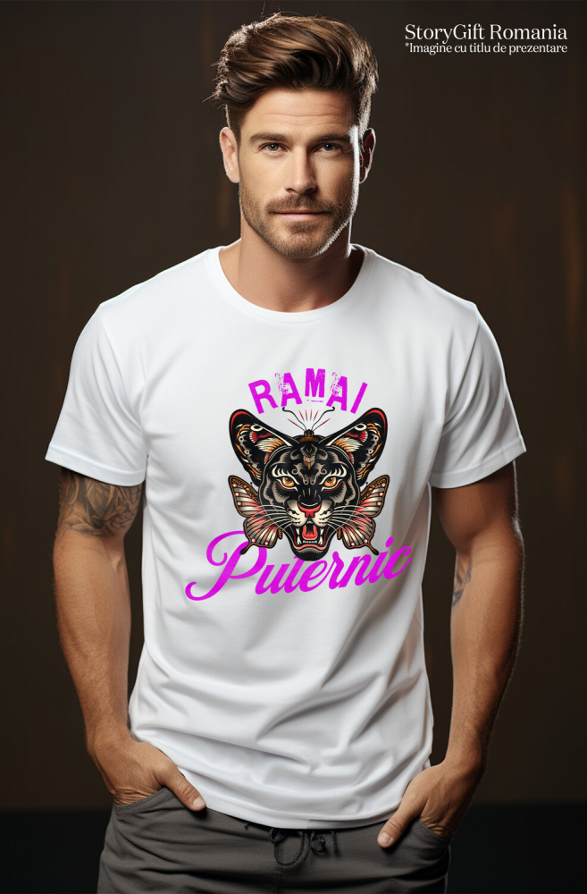 Tricou Femei, Barbati, Copii, Fata, Baiat, Unisex Personalizat „Tigru Furios Cu Aripi De Fluture – Cadou Motivational „Rămâi Puternic” Personalizat” [2]