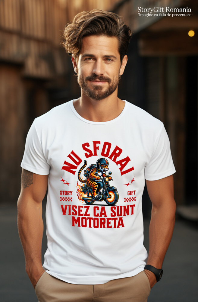 Tricou Femei, Barbati, Copii, Fata, Baiat, Unisex Personalizat Tigru Furios Pe Motor Vintage – Design Amuzant și Plin de Pasiune [2]