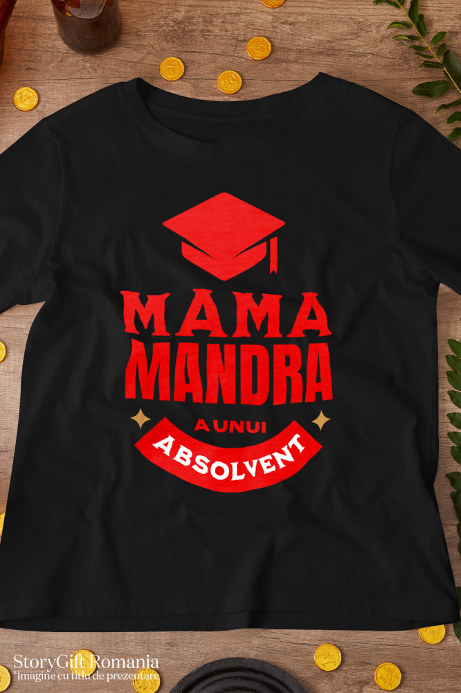 Tricou Femei, Barbati, Copii, Fata, Baiat, Unisex Personalizat Toca Absolvire - Mama Mândră de Un Absolvent | Cadou Educație și Familie [3]