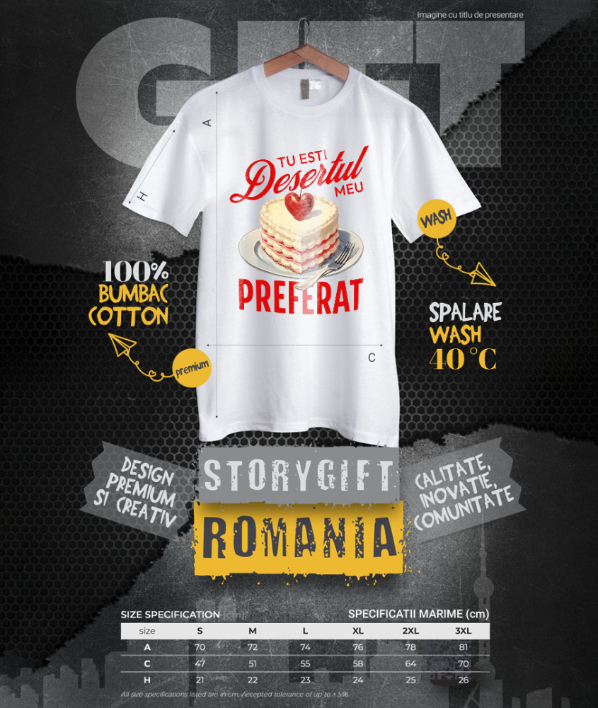 Tricou Femei, Barbati, Copii, Fata, Baiat, Unisex Personalizat Tort Romantic Inimă Cu Mesaj Personalizat și Cireșe Roșii | Desert Perfect pentru Familie și Iubire [4]