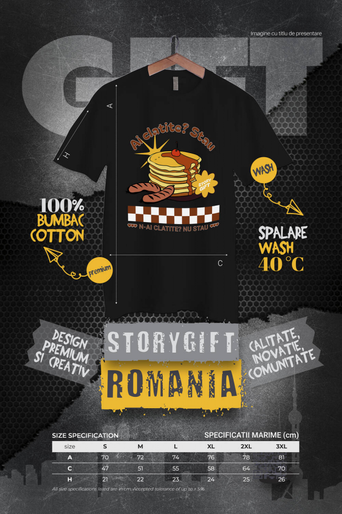 Tricou Femei, Barbati, Copii, Fata, Baiat, Unisex Personalizat Clătite personalizate cu text amuzant | Cadouri dulci pentru iubitorii de clătite și familie [4]