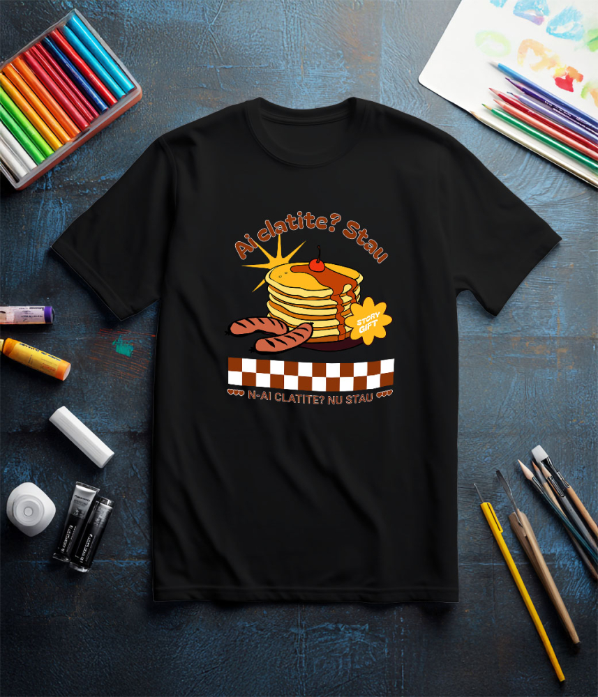 Tricou Femei, Barbati, Copii, Fata, Baiat, Unisex Personalizat Clătite personalizate cu text amuzant | Cadouri dulci pentru iubitorii de clătite și familie [3]